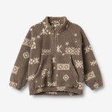 Wheat Outerwear Fleece-Anorak Mond Sweatshirt 9679 dry wood jacquard