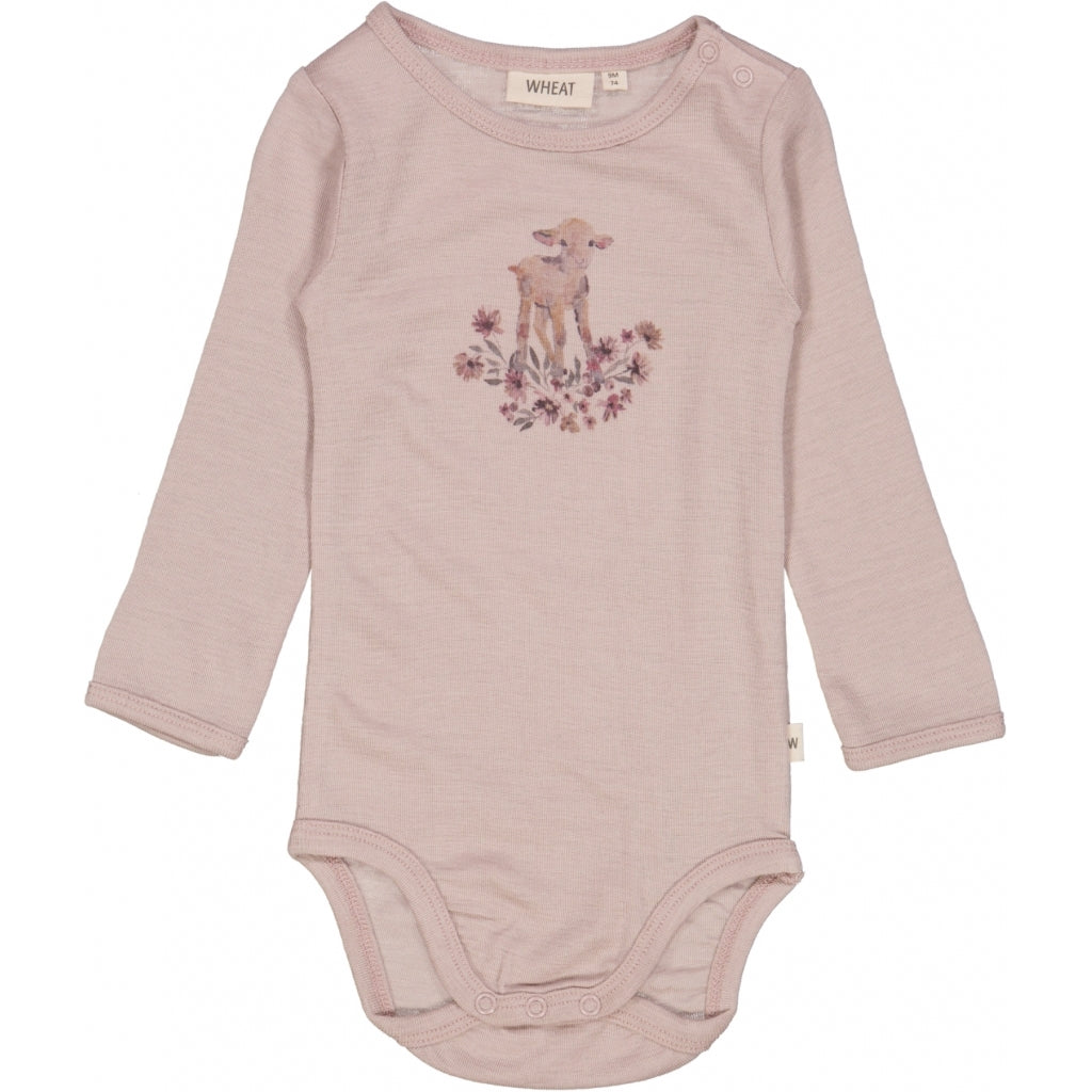 Langarmbody aus Wolle Lamb dark powder Wheat.de