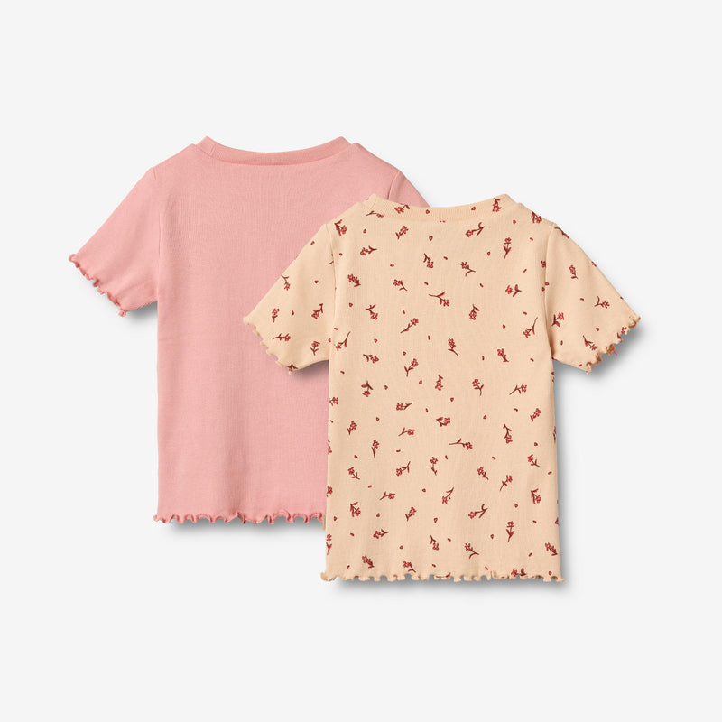 Wheat Main 2 Rib T-shirt S/S Alicia T-Shirt 9439 rose water flowers
