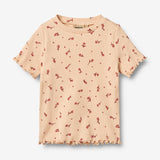 Wheat Main 2 Rib T-shirt S/S Alicia T-Shirt 9439 rose water flowers