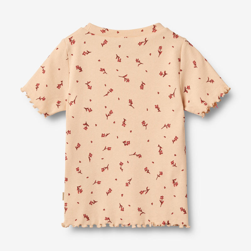 Wheat Main 2 Rib T-shirt S/S Alicia T-Shirt 9439 rose water flowers