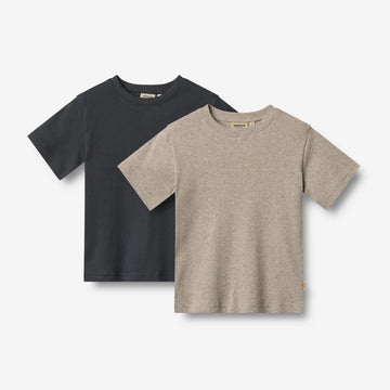 Wheat Main 2 Rippen T-Shirt S/S Fabian T-Shirt 1432 navy