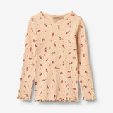 Wheat Main 2 Rib T-shirts L/S Ida T-Shirt 9439 rose water flowers