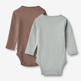 Wheat Main 2 Rippen Langarm Babybody Spencer Body 9582 soft rain brown