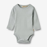 Wheat Main 2 Rippen Langarm Babybody Spencer Body 9582 soft rain brown