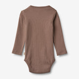 Wheat Main 2 Rippen Langarm Babybody Spencer Body 9582 soft rain brown