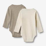 Wheat Main 2 Rippen-Body L/S Spencer Underwear/Bodies 0072 gravel melange