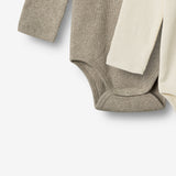 Wheat Main 2 Rippen-Body L/S Spencer Underwear/Bodies 0072 gravel melange