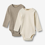 Wheat Main 2 Rippen-Body L/S Spencer Underwear/Bodies 0072 gravel melange