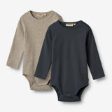 Wheat Main 2 Rippen Langarm Babybody Spencer Body 1432 navy