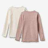 Wheat Main 2er-Pack langärmelige Ripp T-Shirts Ida T-Shirt 2487 rose powder