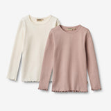 Wheat Main 2er-Pack langärmelige Ripp T-Shirts Ida T-Shirt 2487 rose powder