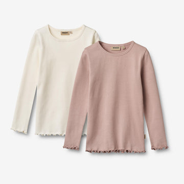 Wheat Main 2er-Pack langärmelige Ripp T-Shirts Ida T-Shirt 2487 rose powder