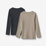 Wheat Main 2 Rippen-T-Shirt L/S Stig T-Shirt 1432 navy