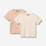 Wheat Main 2 Rippen-T-Shirt S/S Alicia T-Shirt 2475 rose flowers