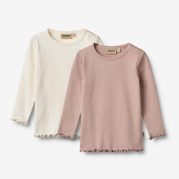 Wheat Main 2 Rippen T-Shirt L/S Ida T-Shirt 2487 rose powder