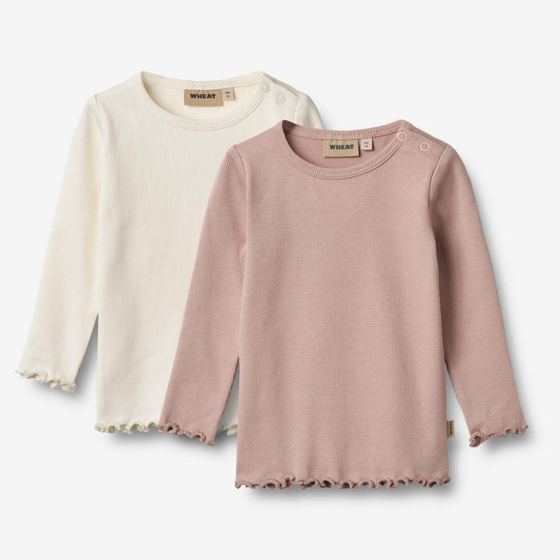 Wheat Main 2 Rippen T-Shirt L/S Ida T-Shirt 2487 rose powder