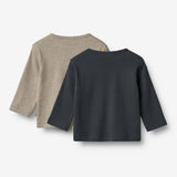 Wheat Main 2 Rippen T-Shirt L/S Milo T-Shirt 1432 navy
