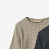 Wheat Main 2 Rippen T-Shirt L/S Milo T-Shirt 1432 navy