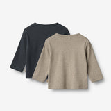 Wheat Main 2 Rippen T-Shirt L/S Milo T-Shirt 1432 navy
