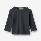 Wheat Main 2 Rippen T-Shirt L/S Milo T-Shirt 1432 navy