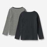 Wheat Main 2 Rippen T-Shirt L/S Stig Jersey Tops and T-Shirts 9432 navy rib stripe