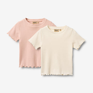 Wheat Main 2 Rippen T-Shirt S/S Alicia T-Shirt 3182 ivory