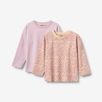 Wheat Main 2 T-Shirt L/S Dixie T-Shirt 9876 magenta heart flowers