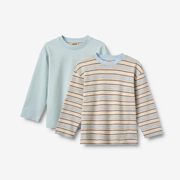 Wheat Main 2 T-Shirt L/S Johan T-Shirt 9877 multi blue stripe