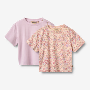 Wheat Main 2 T-Shirt S/S Ella T-Shirt 9876 magenta heart flowers