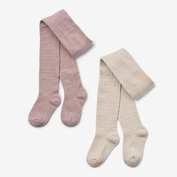 Wheat Main 2er-Pack Wolle Spitzenstrumpfhosen Karla Socks/Tights 1135 dry rose