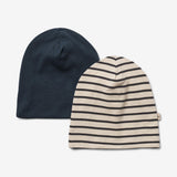 Wheat Main  2 weiche Baumwollmützen Aidan Acc 1046 blue navy stripe