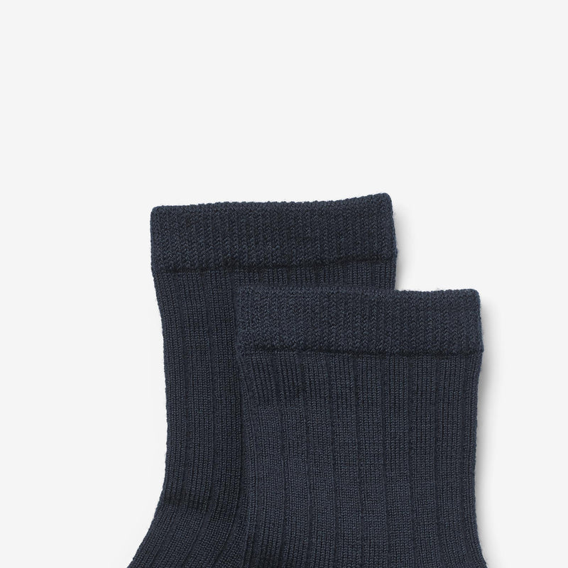 Wheat Main 2er-Pack Wollrippensocken Vilde Socks/Tights 1432 navy