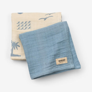 Wheat Main 2er-Paket Musselinwindel Kaya Accessory 1260 faded denim