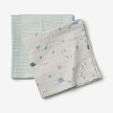 Wheat Main 2er-Paket Musselinwindel Kaya Accessory 9036 mellow sky kites