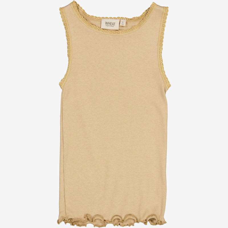 Wheat Ärmeloses Ripp-Top Jersey Tops and T-Shirts 3308 latte