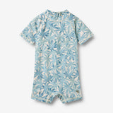 Wheat Main Badeanzug S/S Cas Swimsuit 9635 blue palm