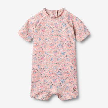 Wheat Main Badeanzug S/S Cas Swimsuit 9650 pink heart flowers