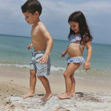 Wheat Main Badehose Hansi Shorts 9580 blue swim stripe