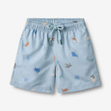Wheat Main Badehose Hansi Swimwear 1235 soft blue sea life