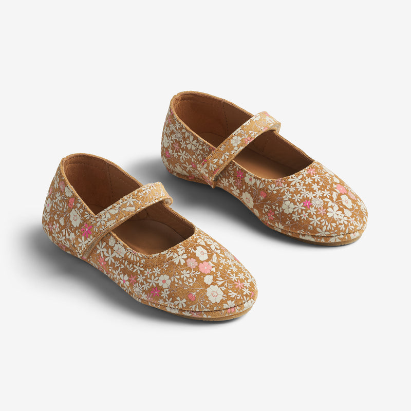 Wheat Footwear Ballerina-Tanz Ballerinas 9459 tan white flower