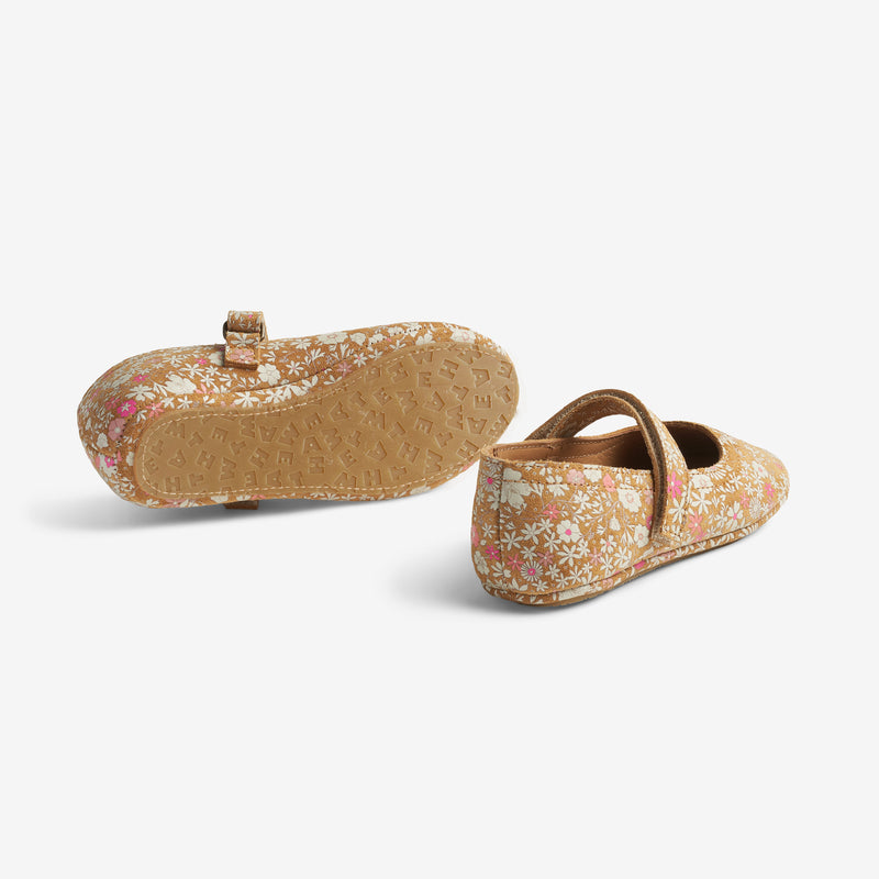 Wheat Footwear Ballerina-Tanz Ballerinas 9459 tan white flower