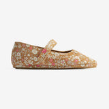 Wheat Footwear Ballerina-Tanz Ballerinas 9459 tan white flower