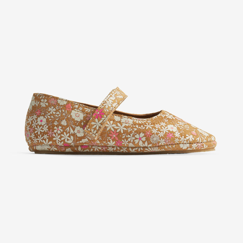 Wheat Footwear Ballerina-Tanz Ballerinas 9459 tan white flower