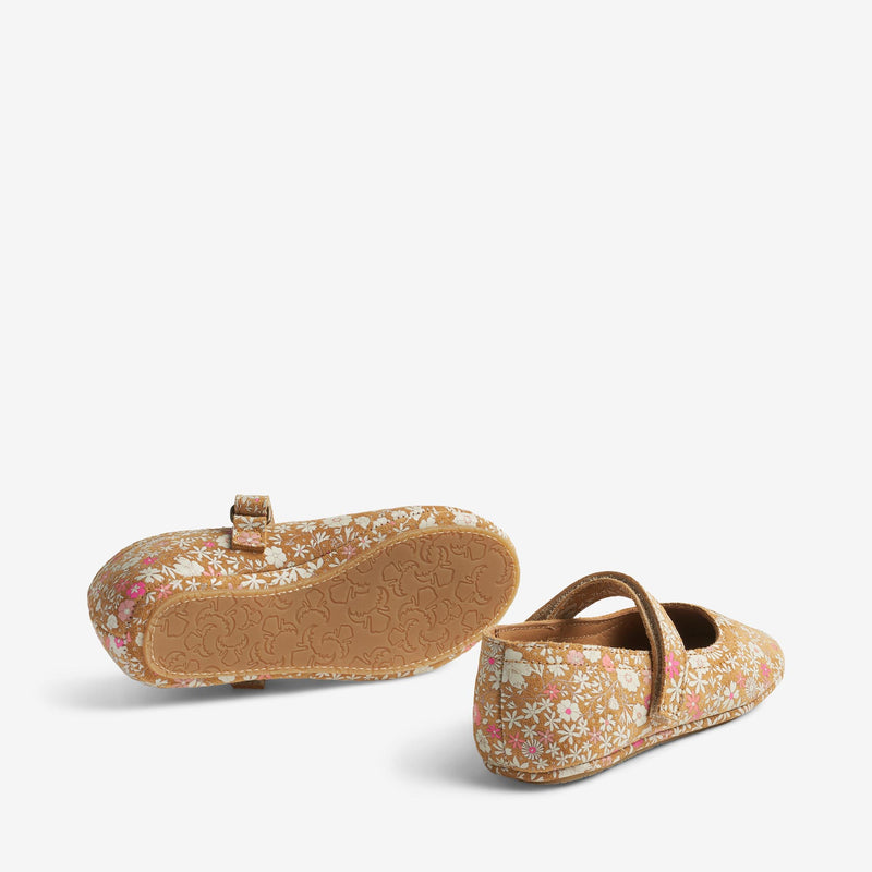 Wheat Footwear Ballerina-Tanz Ballerinas 9459 tan white flower
