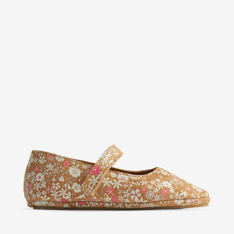 Wheat Footwear Ballerina-Tanz Ballerinas 9459 tan white flower