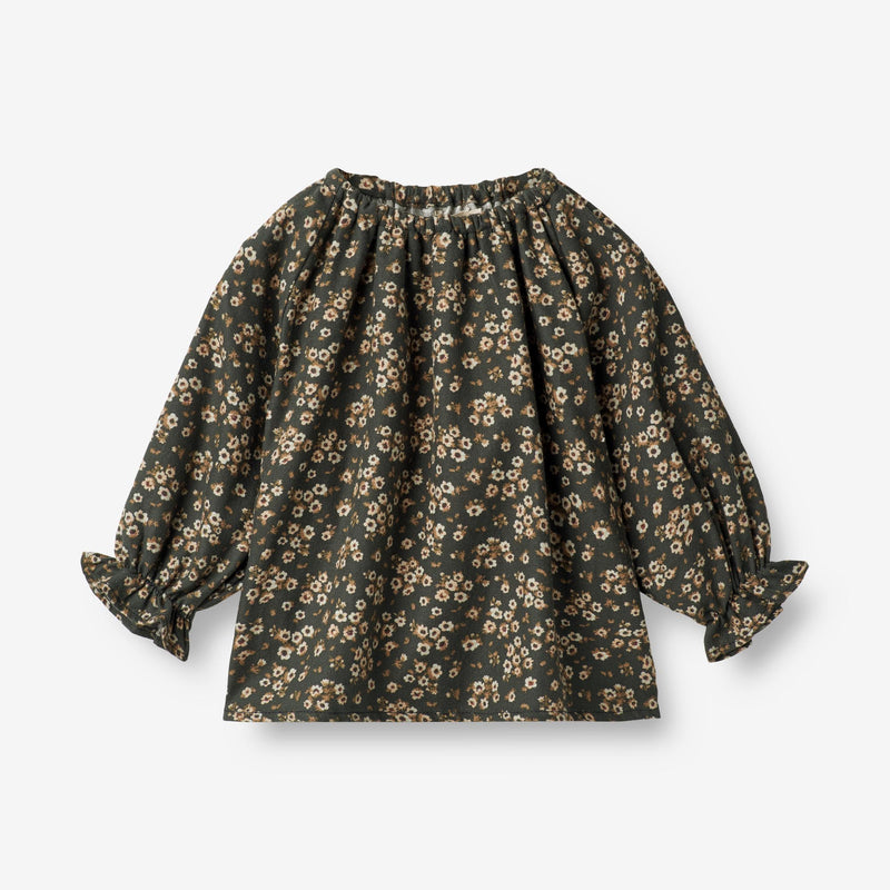 Wheat Main  Bluse Nicoline | Baby Shirts and Blouses 0027 black coal flowers