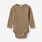 Wheat Main  Body Berti | Baby Underwear/Bodies 3238 beige rib stripe