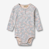 Wheat Main Langarm Babybody Liv Body 2528 powder blue flowers