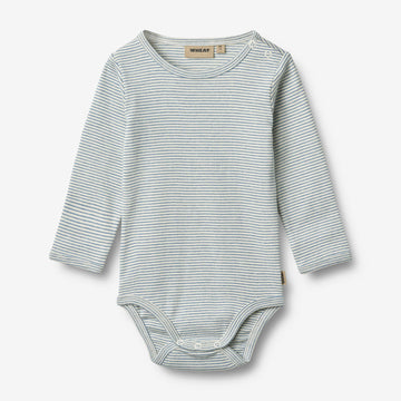 Wheat Main Langarm Babybody Berti Body 1048 blue stripe